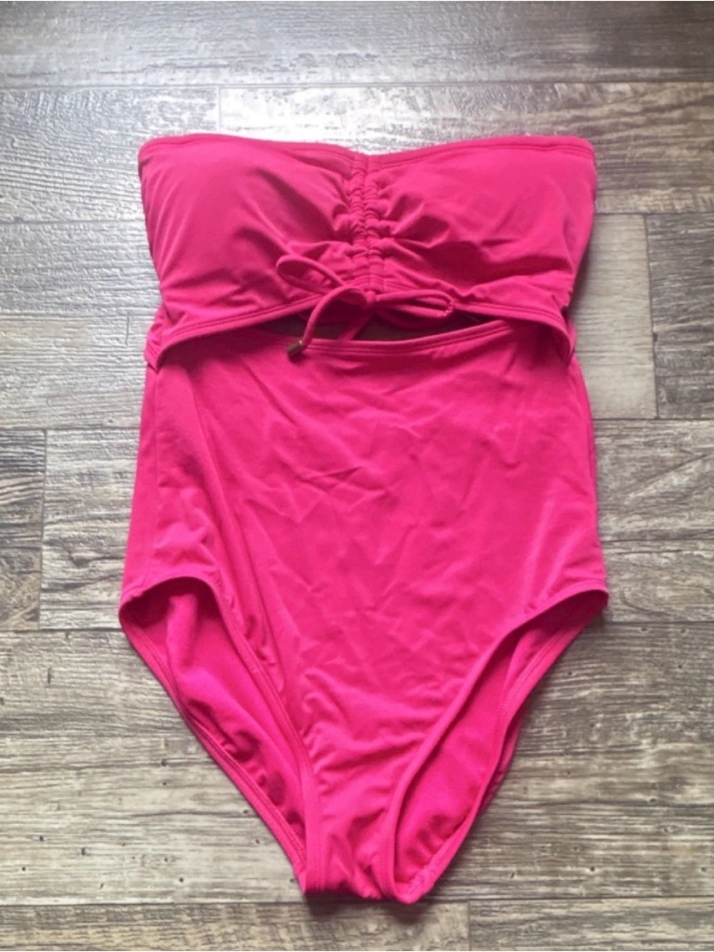 Time and Tru Hot Pink Strapless One-Piece Swimwear